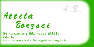 attila borzsei business card